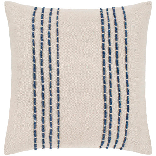 emilio accent pillow light beige navy EML004-1818