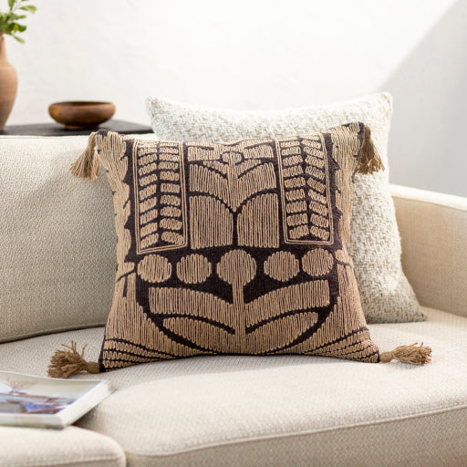 farley accent pillow brown tan FEY002-1818D