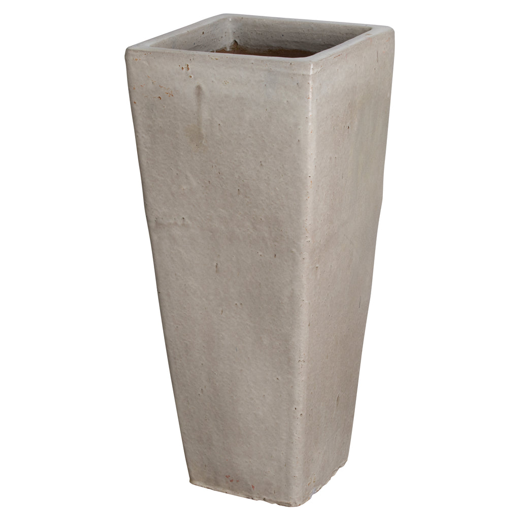 Square Tall Planter - Distressed White Large 12757DW-2