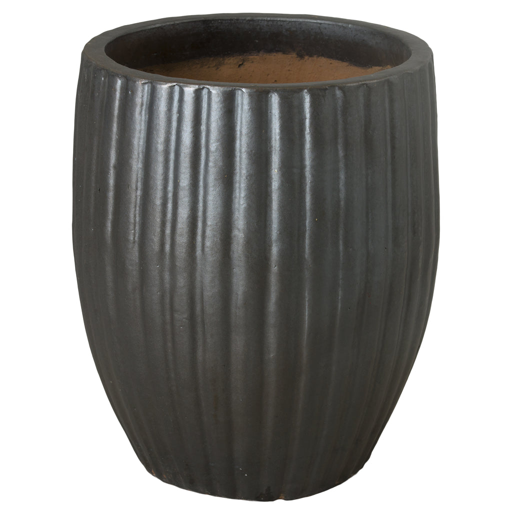 Ridges Planter Large - Matte Black 12154MB-2