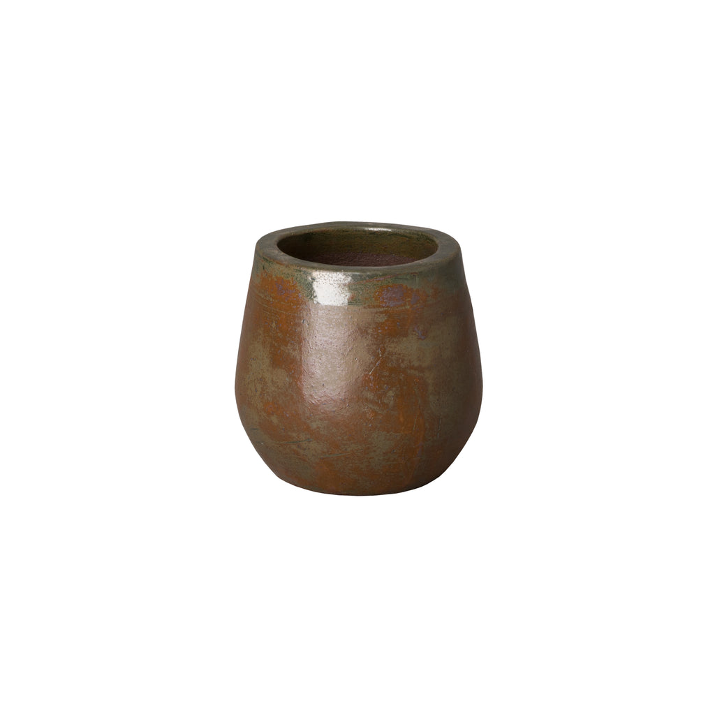 Round Ceramic Pot in Green Wash 12031GW-1