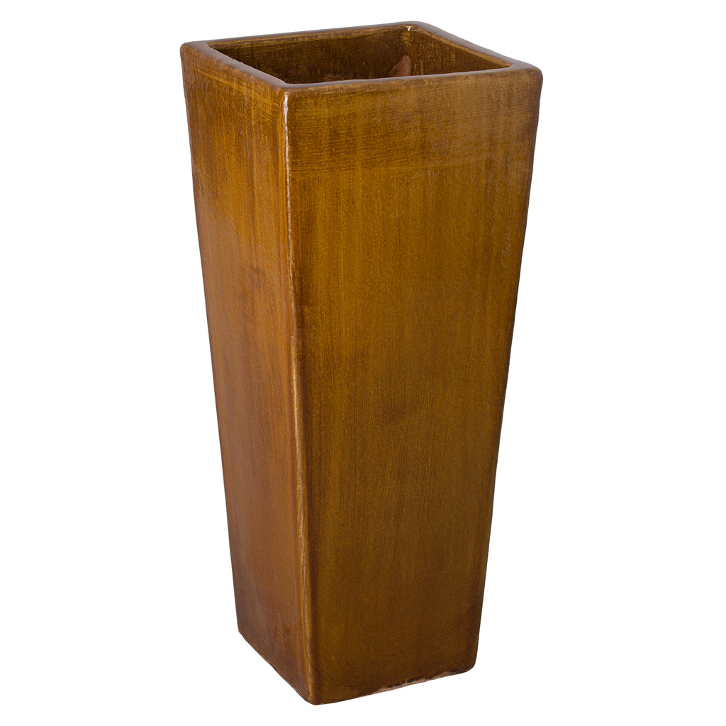 Square Tall Pot - Amber 0964AB