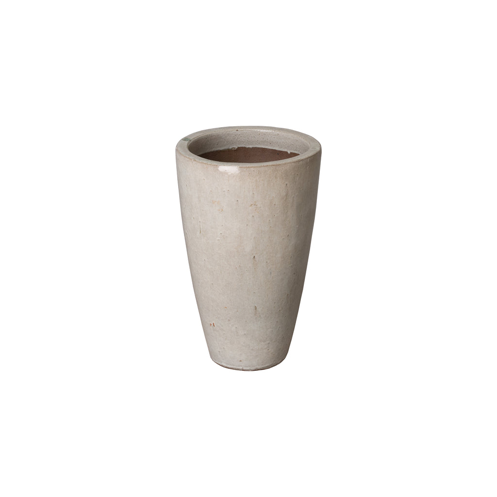 Tall Round Pot - Distressed White 12046DW-1