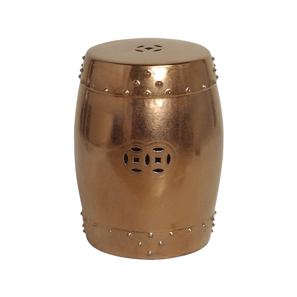 Drum Garden Stool in Gold 1254GD