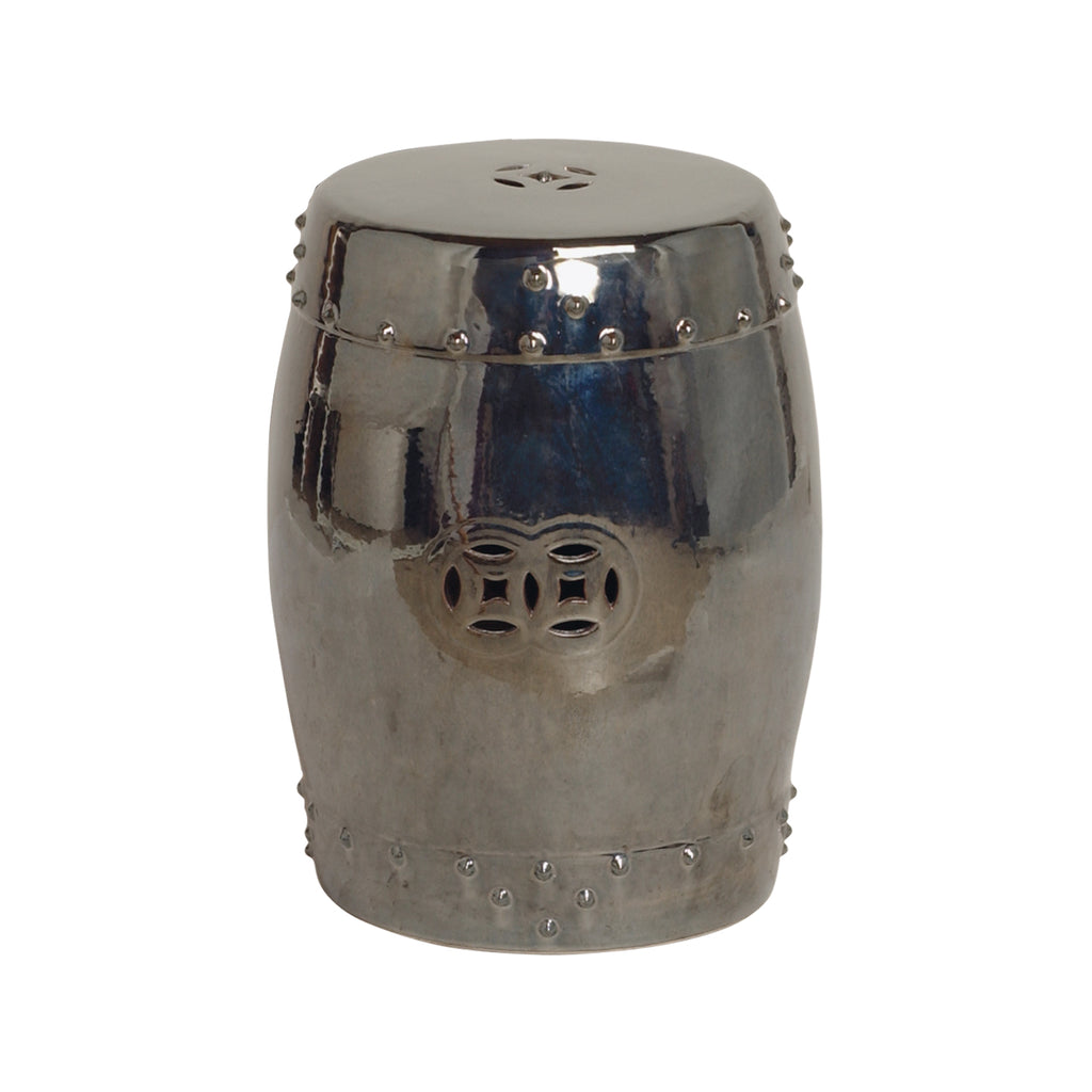 Drum Garden Stool in Metallic 1254MT