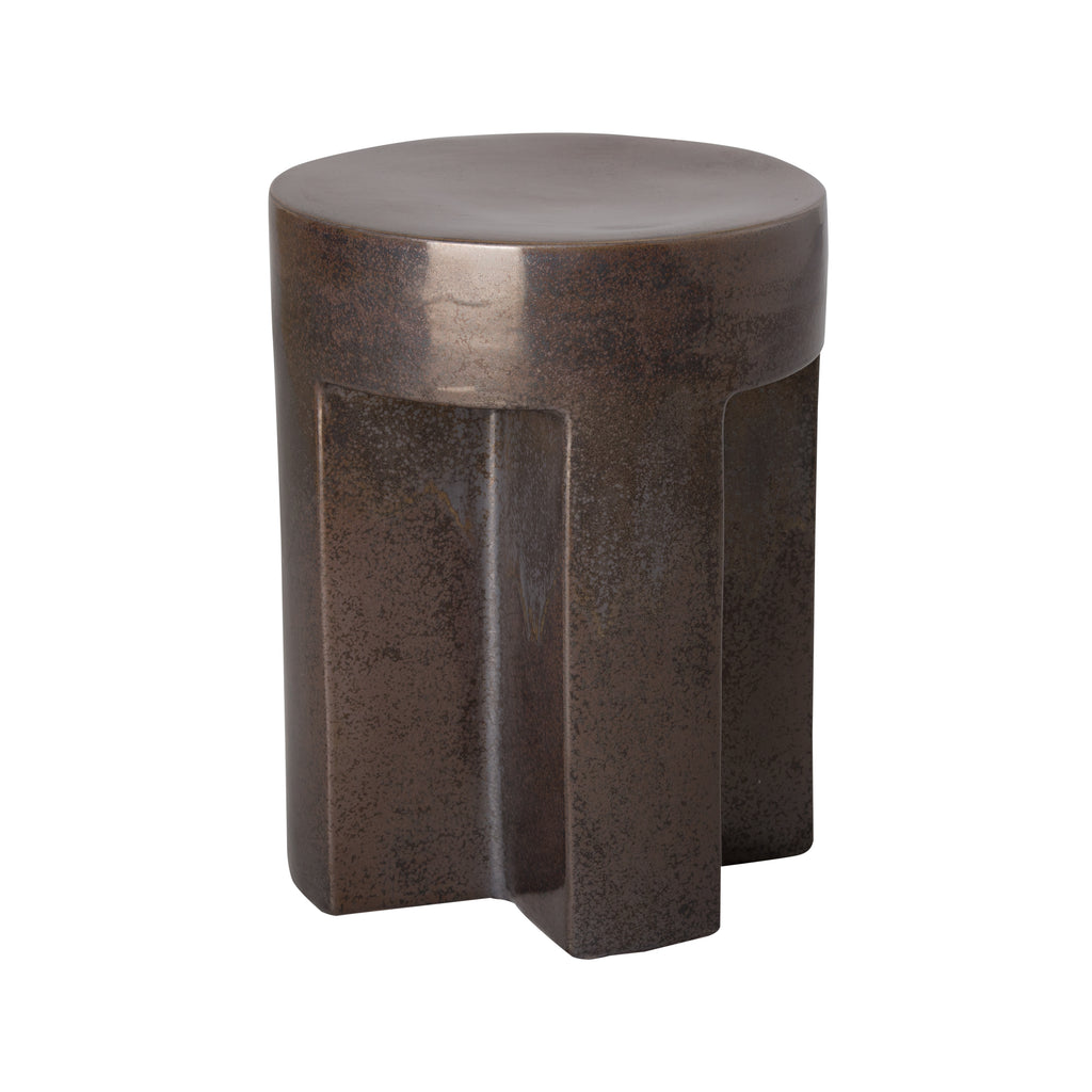 Quad Cut Garden Stool in Gunmetal 1259GM