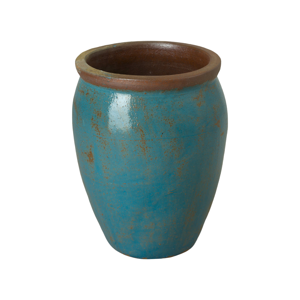 Round Planter -  Turquoise  Wash 12039TW-1