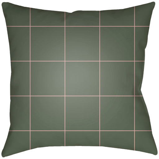 gridwork outdoor pillow olive dusty pink GDW003-1818