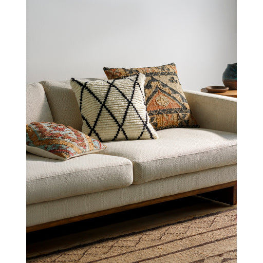 luanda accent pillow black tan orange light beige LAU003-2020P