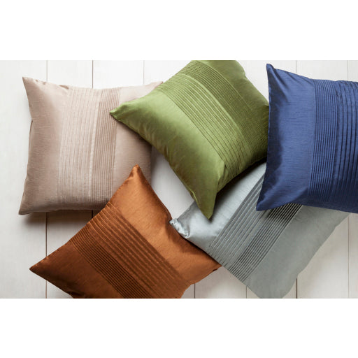 solid pleated accent pillow olive HH013-1818D