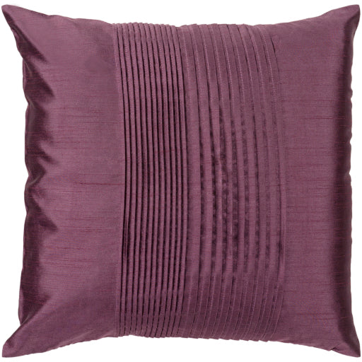 solid pleated accent pillow plum HH016-1818