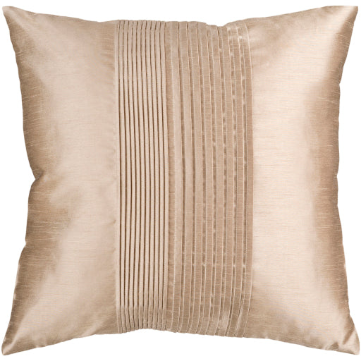 solid pleated accent pillow tan HH019-1818