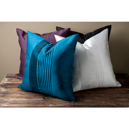 solid pleated accent pillow deep teal HH024-1818D
