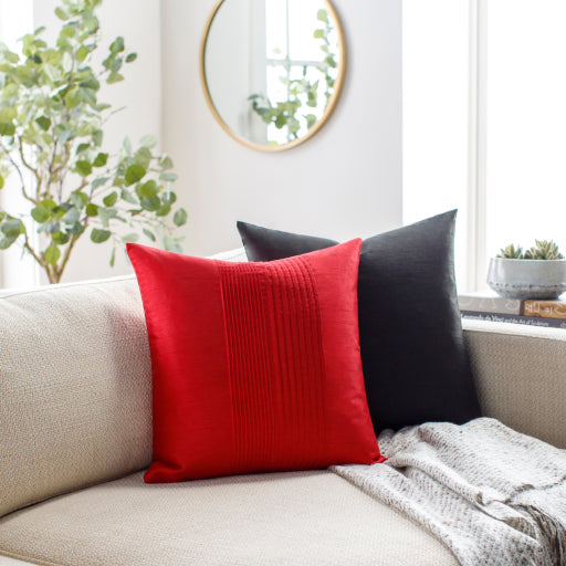 solid pleated accent pillow red HH025-1818D