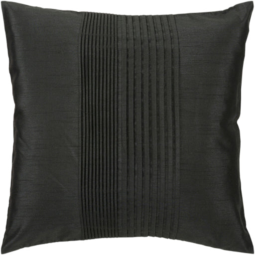 solid pleated accent pillow black HH027-1818