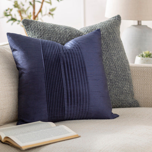 solid pleated accent pillow navy HH029-2222