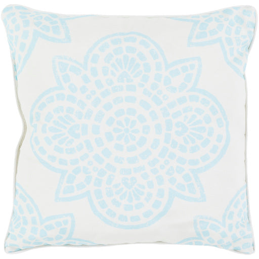 hemma outdoor pillow ivory aqua HM002-2020