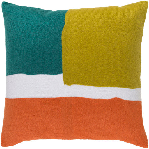 harvey accent pillow burnt orange white teal mustard HV004-2020