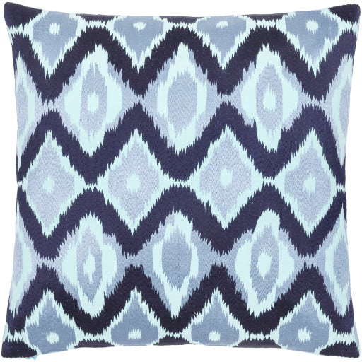 ikat luxe accent pillow pale blue navy light blue IKL001-1818