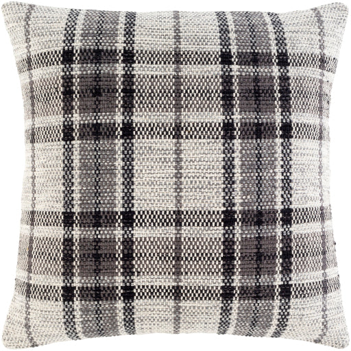 jacobean accent pillow ivory charcoal JBN002-1818