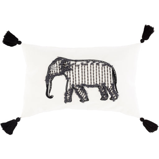 laos lumbar pillow off white black LAO001-2214P