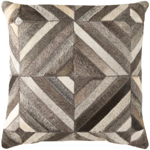 lycaon accent pillow black ivory medium gray charcoal brown LCN001-1818