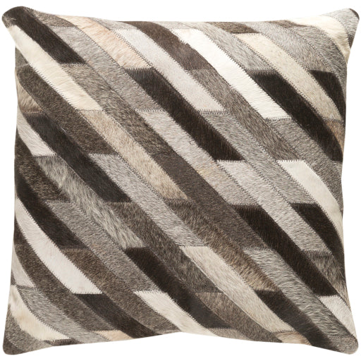 lycaon accent pillow brown medium gray ivory black charcoal LCN003-1818