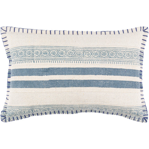 lola accent pillow navy cream pale blue LL006-1818P