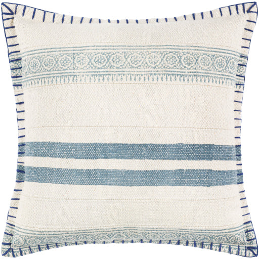 lola accent pillow navy cream pale blue LL006-1818