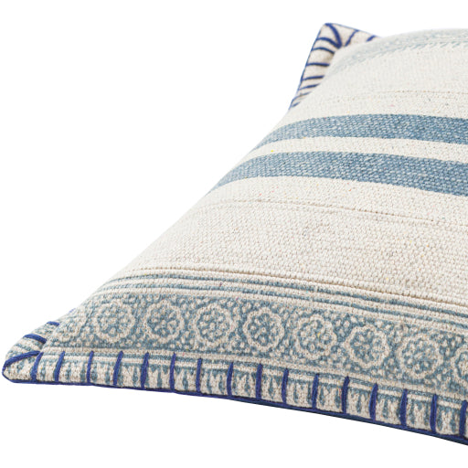 lola accent pillow navy cream pale blue LL006-2020