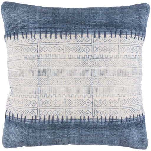 lola accent pillow cream pale blue navy LL007-2020