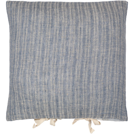 linen stripe ties accent pillow blue light beige LNT001-1818P