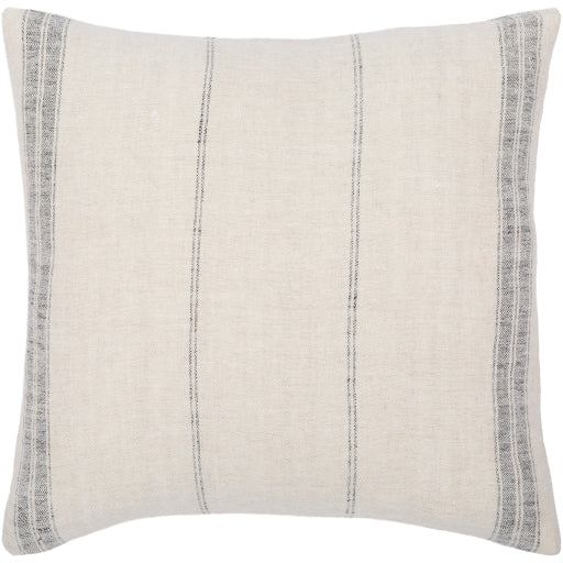 linen stripe accent pillow light beige black LPE001-1818