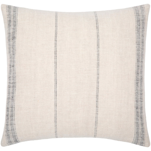 linen stripe accent pillow light beige black LPE001-2222D