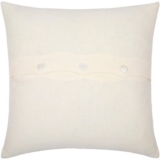 linen stripe embellished accent pillow cream black 