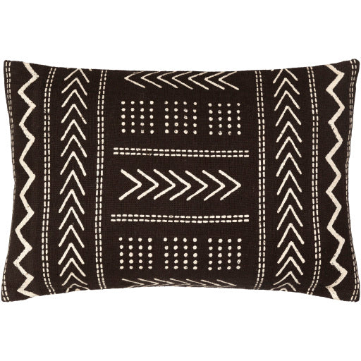 malian accent pillow black cream MAA009-1818D