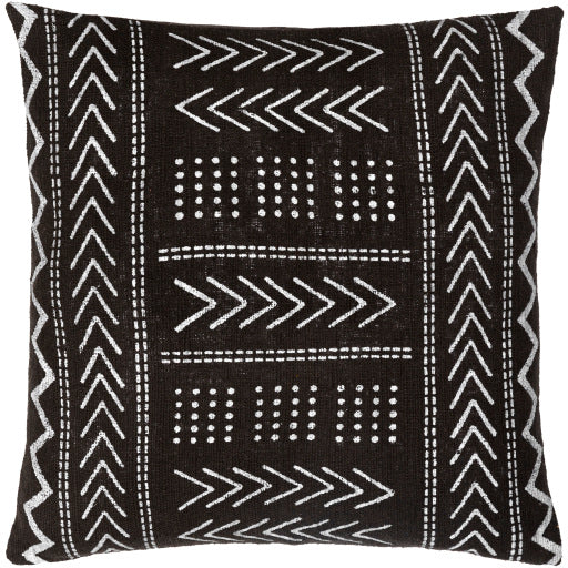 malian accent pillow black cream MAA009-1818