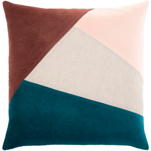 moza accent pillow teal burgundy light beige light pink MZA002-1818