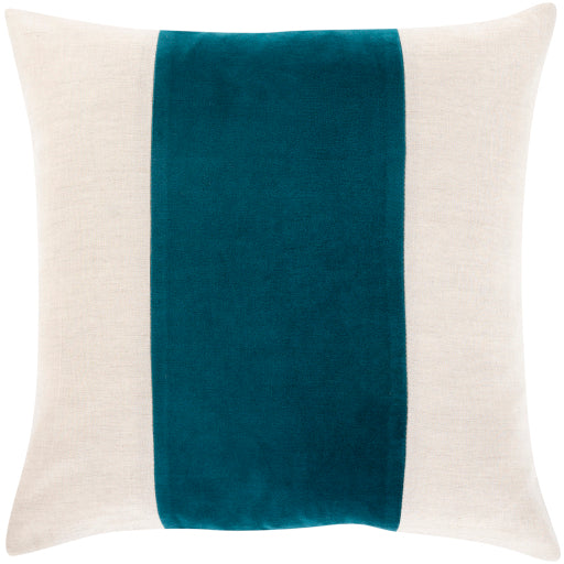 moza accent pillow light beige deep teal MZA004-1818