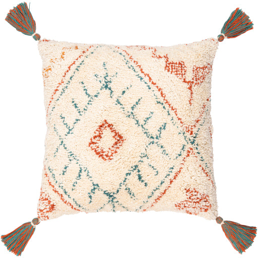 nador accent pillow brick red blue burnt orange light beige NAO001-1818