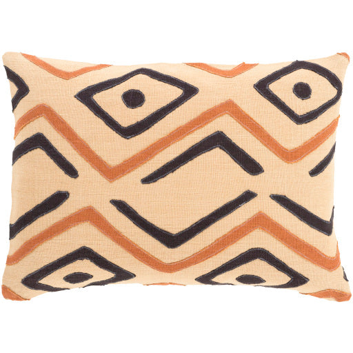 nairobi lumbar pillow black peach brown NRB008-1818P