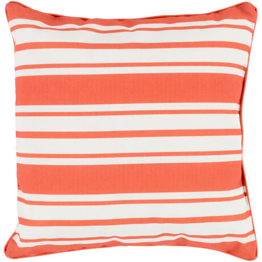 nautical stripe outdoor pillow burgundy ivory NS004-1616