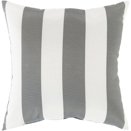 poolhouse outdoor pillow white gray PLH002-1616