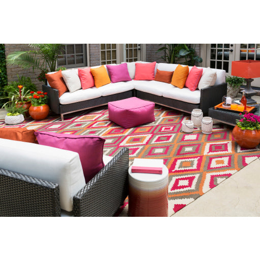 bahari outdoor pillow orange fuchsia BR005-1616