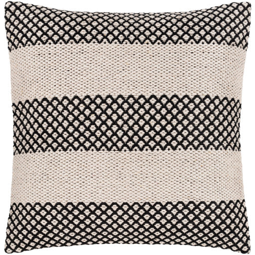 ryder accent pillow black ivory RDE003-2020