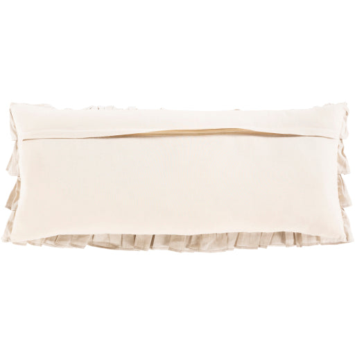 ruffle lumbar pillow oatmeal back light gray RLE002-3214D