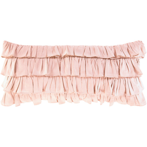 ruffle lumbar pillow dusty pink back dusty pink RLE004-3214