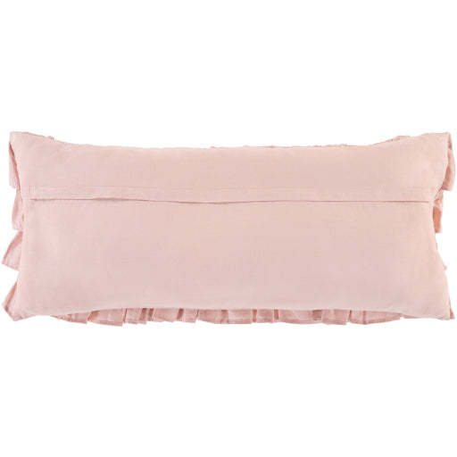 ruffle lumbar pillow dusty pink back dusty pink RLE004-3214D