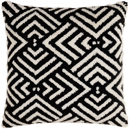 sheldon accent pillow black ivory SDO001-1818