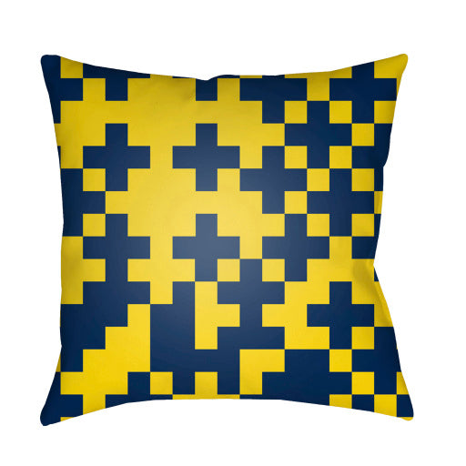 scandanavian outdoor pillow yellow dark blue SN005-1818